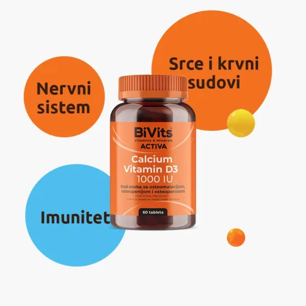 AbelaPharm Bivits kalcijum, vitamin d 1000iu 60 kom
