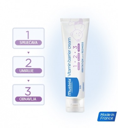 MUSTELA 1 2 3 Zaštitna vitaminska krema za područje pelena 50ml