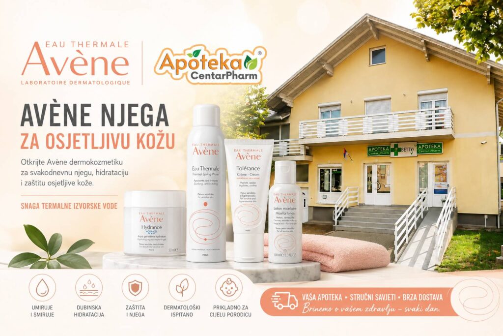 Avene proizvodi — vodič kroz linije proizvoda i kako odabrati pravu njegu 1 Avene proizvodi Apoteka Centar Pharm
